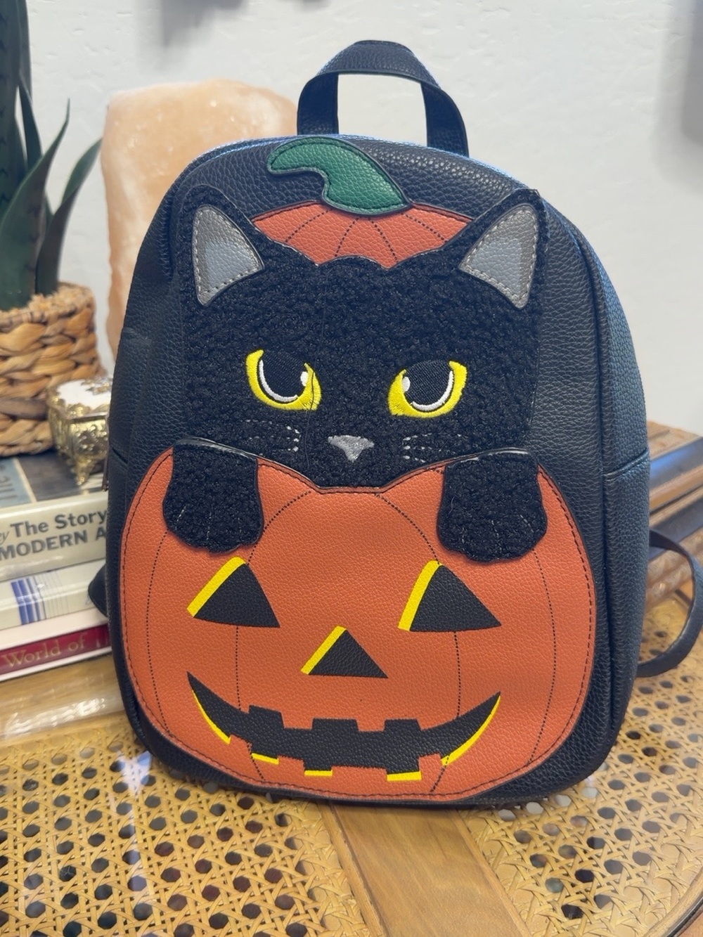 NWT Spookyville Critters Black Cat Pumpkin Halloween Mini Backpack